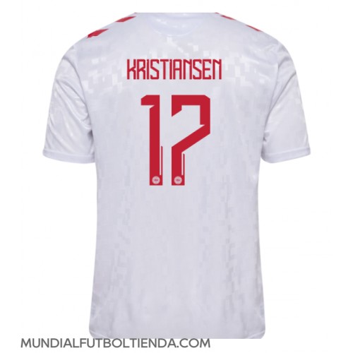 Camiseta Dinamarca Victor Kristiansen #17 Segunda Equipación Replica Eurocopa 2024 mangas cortas